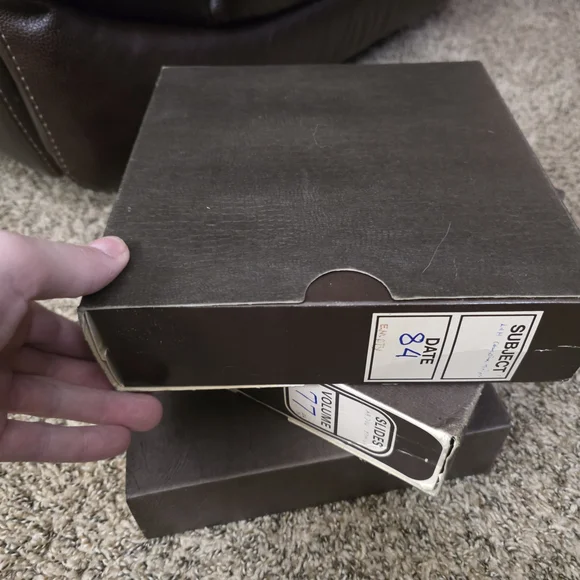 Black and White Rotary Slide Trays Lot Of 6 Old Film Slides Varrious Sizes